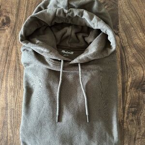 Madewell Men's McCarren Army Green Hooded Sweatshirt